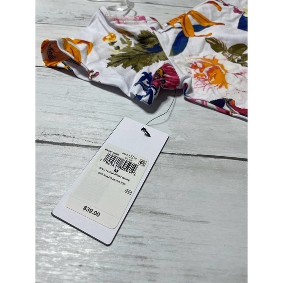 GUESS Women's Jayla Cut-Out Top (Wild Flora Print White, Medium) floral - Picture 8 of 9